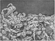 "Ende der Puppenwelt", 2003, Radierung/Aquatinta, 14,5 x 19,5 cm