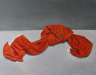 Das rotr Tuch, 2020, Mischtechnik auf Hartfaser, 70 x 90 cm